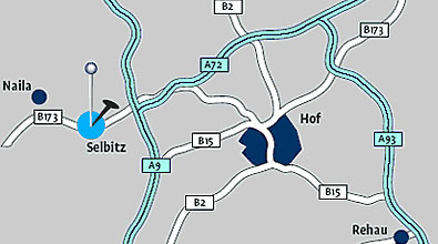 Lageplan der Zwirnerei Nikol Weber GmbH in Selbitz